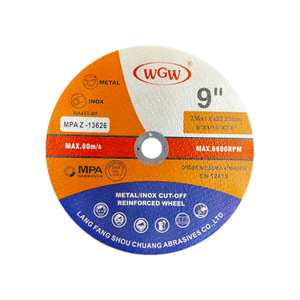 WGW Disco de corte de metal de longa duração 230 mm x 1,6 x 22,23 mm 80 m/s Rebarbadora angular portátil de alta dureza 