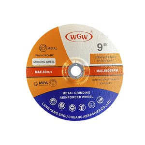 Disco abrasivo de aço inoxidável de 9 polegadas, moagem rápida, roda de 230 mm para suporte personalizado OEM de aço e metal (6,0 mm)