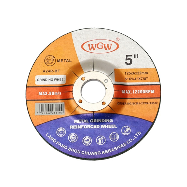 WGW Disco de corte de metal de longa duração 125 mm x 6,0 x 22,23 mm 80 m/s Rebarbadora angular portátil de alta dureza 