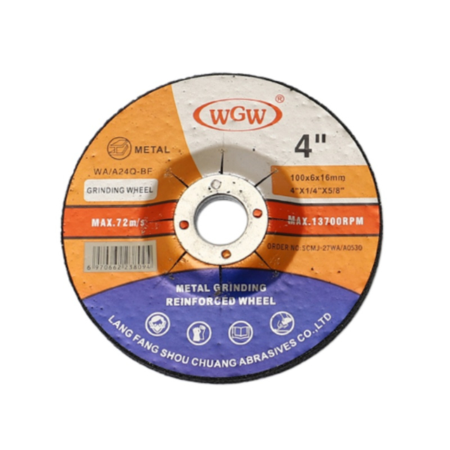 Disco de corte de metal WGW Long-Life 100 mm x 6,0 x 16 mm 80 m/s Rebarbadora angular portátil de alta dureza 
