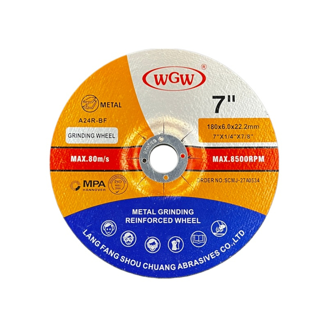 Disco de esmeril de metal industrial WGW 7 polegadas (T27-180x6,0x22,23mm) - Disco de alto desempenho para metal e ferro, longa vida útil 