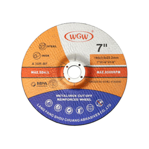 WGW Disco de corte de metal de longa duração 180 mm x 3,0 x 22,23 mm 80 m/s Rebarbadora portátil de alta dureza (T42)