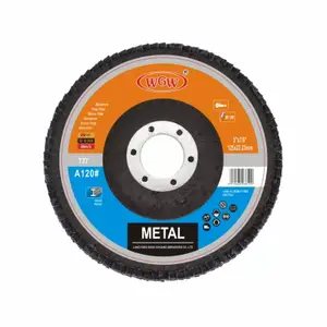 Roda flap WGW125x22mm 120# – Alta qualidade direto da fábrica – Universal para retificação e polimento – OEM